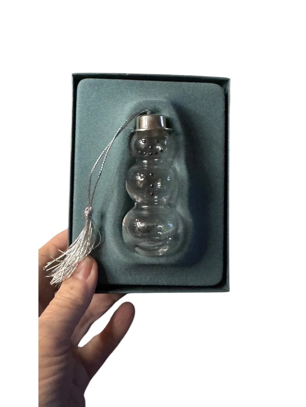 Vintage 1991 Lenox Ornament Glass Snowman In Original Box